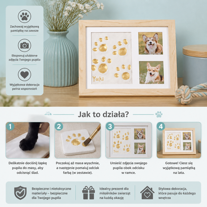 Zestaw DIY z Ramką na Odcisk Łapy Zwierzaka – Odcisk Łapy i Ekspozycja Zdjęć