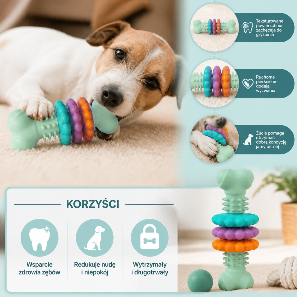Zabawka do Żucia dla Psów z Ząbkami – Interaktywna Zabawka do Żucia dla Psów