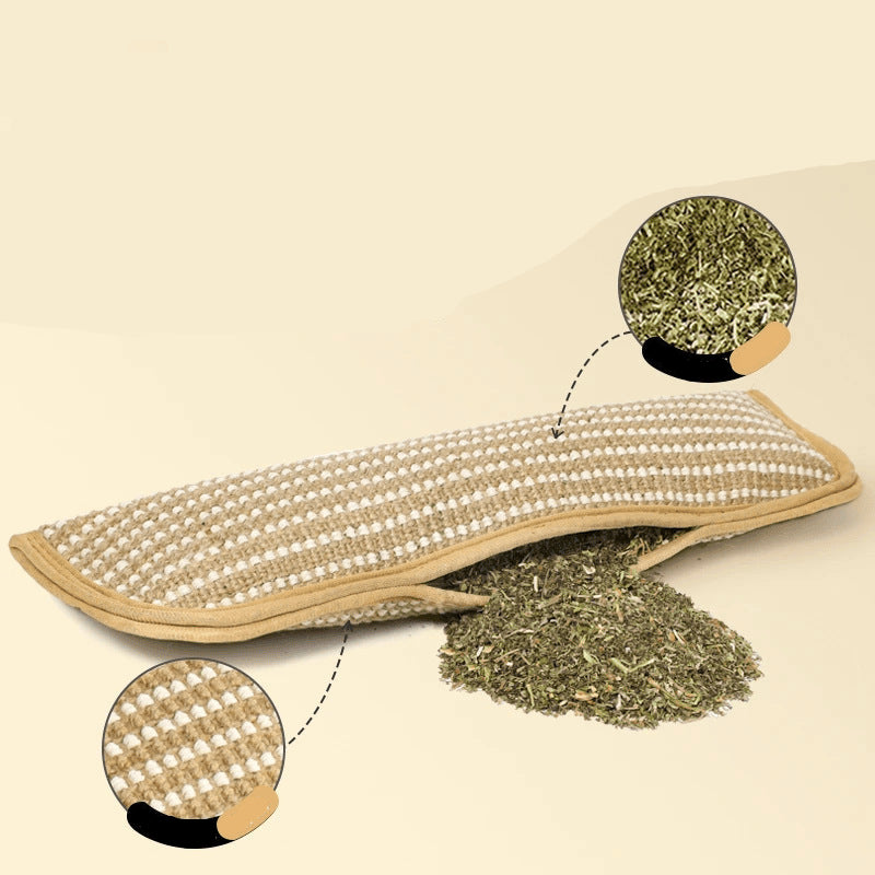 Naturalna podkładka do drapania i zabawy z kocimiętką z liny konopnej – do pielęgnacji pazurów i zębów