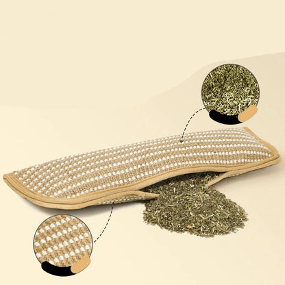 Naturalna podkładka do drapania i zabawy z kocimiętką z liny konopnej – do pielęgnacji pazurów i zębów