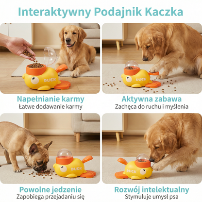 Interaktywny Podajnik Do Puzzli Dla Zwierząt – Zabawka Do Spowolnionego Karmienia W Kształcie Kaczki Dla Psów I Kotów