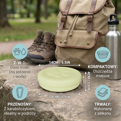Wielofunkcyjny pojemnik na jedzenie dla zwierząt – Przenośna miska 2-w-1 na jedzenie i wodę do zabrania w podróż