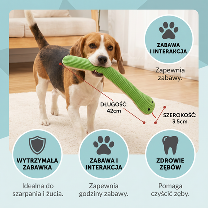 Wytrzymała pluszowa zabawka w kształcie węża dla psa