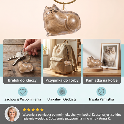 Urocza Przezroczysta Kapsułka z Kocim Włosem jako Brelok i Pamiątka