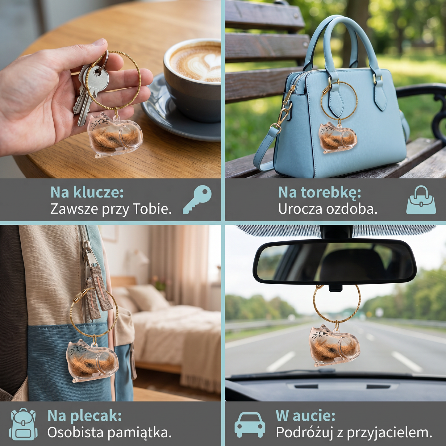 Urocza Przezroczysta Kapsułka z Kocim Włosem jako Brelok i Pamiątka
