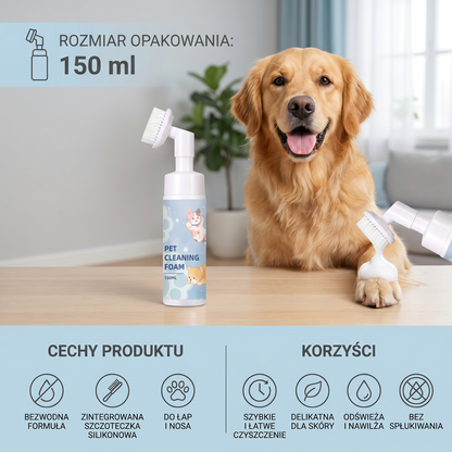 Bezwodna i Delikatna Pianka do Czyszczenia Łap z Szczotką dla Psów