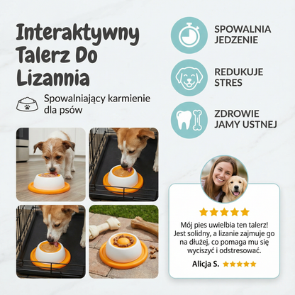 Interaktywny talerz do lizania z przysmakami – spowalniający karmienie dla psów