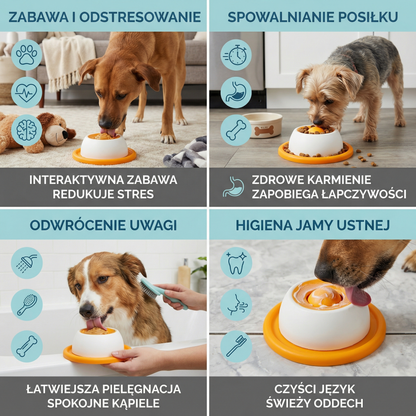 Interaktywny talerz do lizania z przysmakami – spowalniający karmienie dla psów