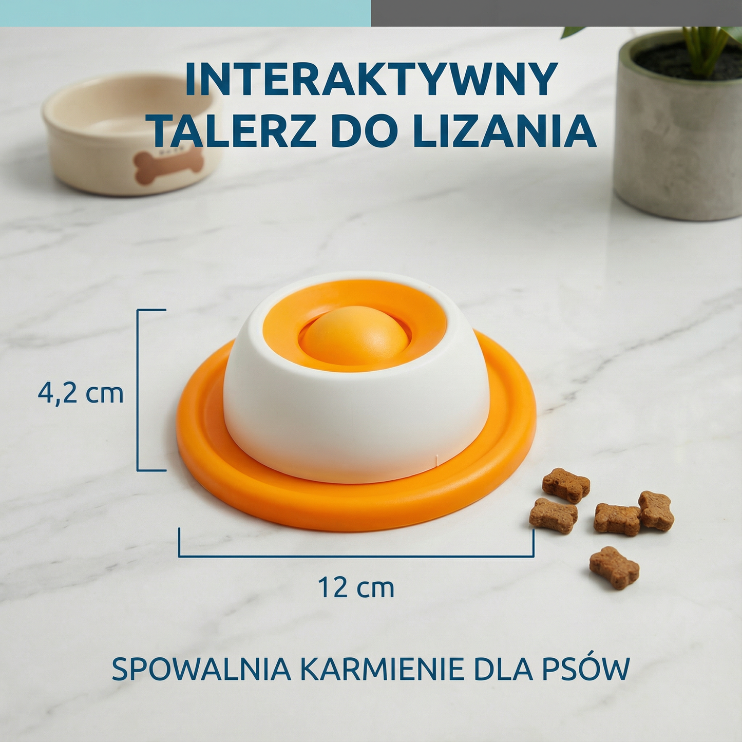 Interaktywny talerz do lizania z przysmakami – spowalniający karmienie dla psów