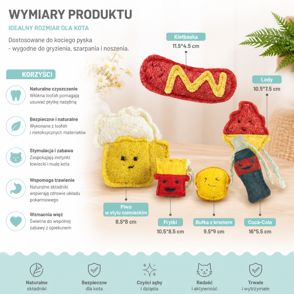 Zabawki Gryzaki Z Kocimiętką Do Czyszczenia Zębów – Naturalny Zestaw Z Luffy Do Pielęgnacji Zębów I Zabawy