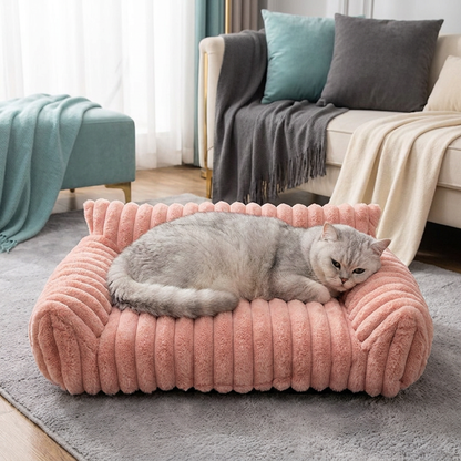 Puszysta Sofa-Chmurka dla Zwierząt z Miękkimi Bokami i Zdejmowanym Pokrowcem