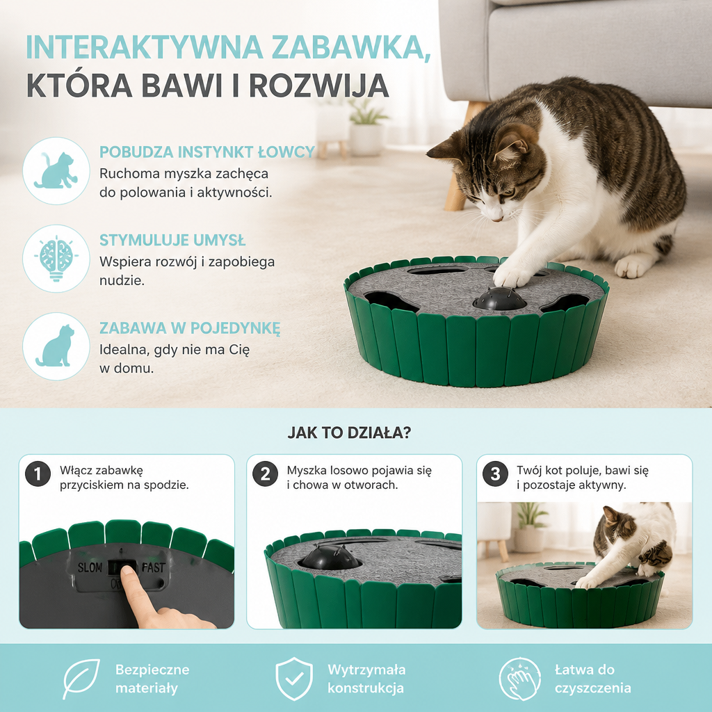 Interaktywna Zabawka Dla Kota – Zabawa W Chowanego Z Myszką