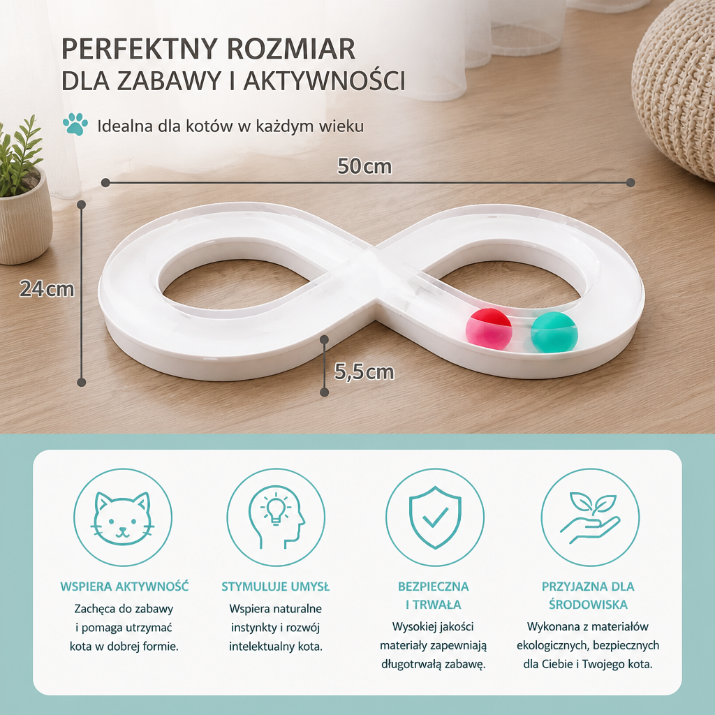 Interaktywna Zabawka Tor z Piłeczką Dla Kota