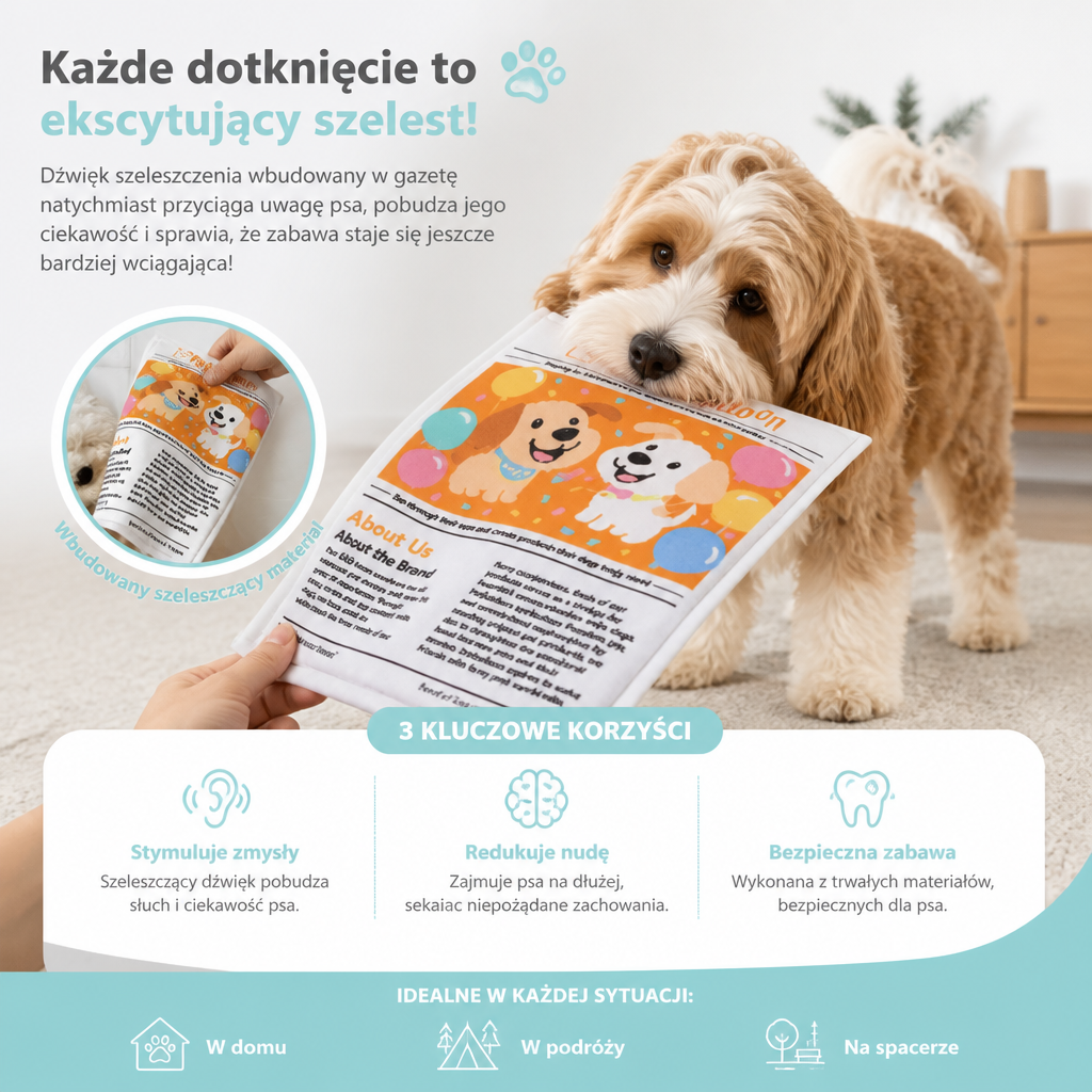 Wytrzymała Interaktywna Gazeta Z Efektem Szeleszczenia Dla Psa