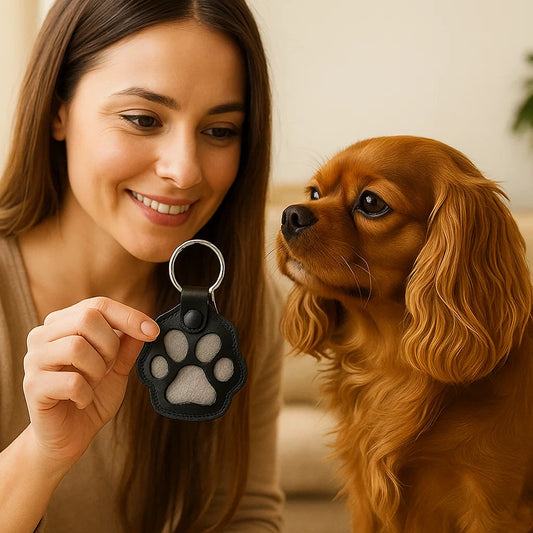 Skórzany brelok pamiątkowy do przechowywania sierści zwierząt