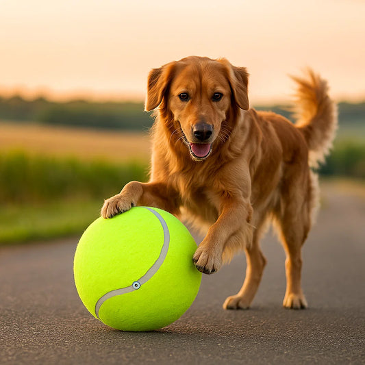 Wytrzymała gigantyczna piłka tenisowa dla psa