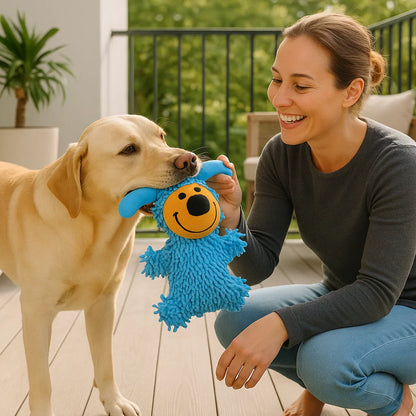 Chichocząca zabawka do czyszczenia zębów w psich kolorach