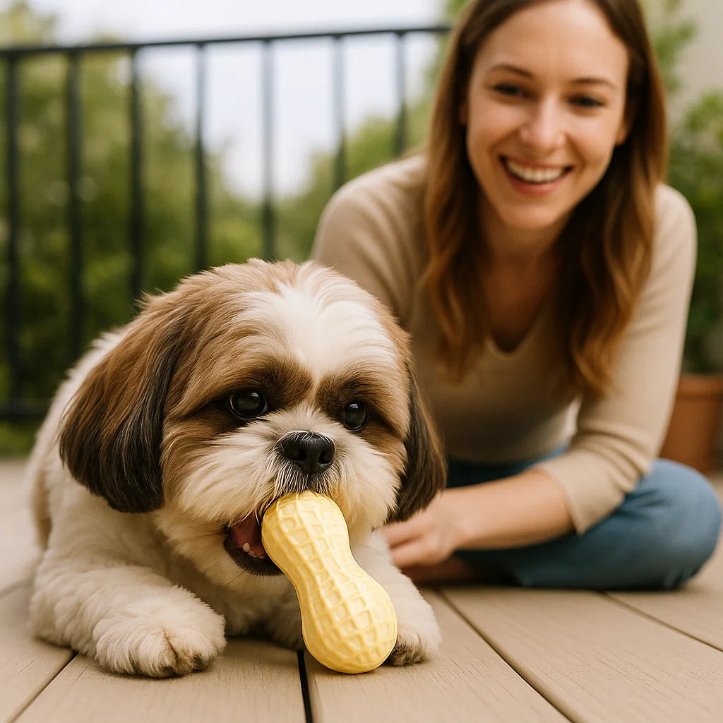 Trwała zabawka do żucia w kształcie orzeszka dla psów