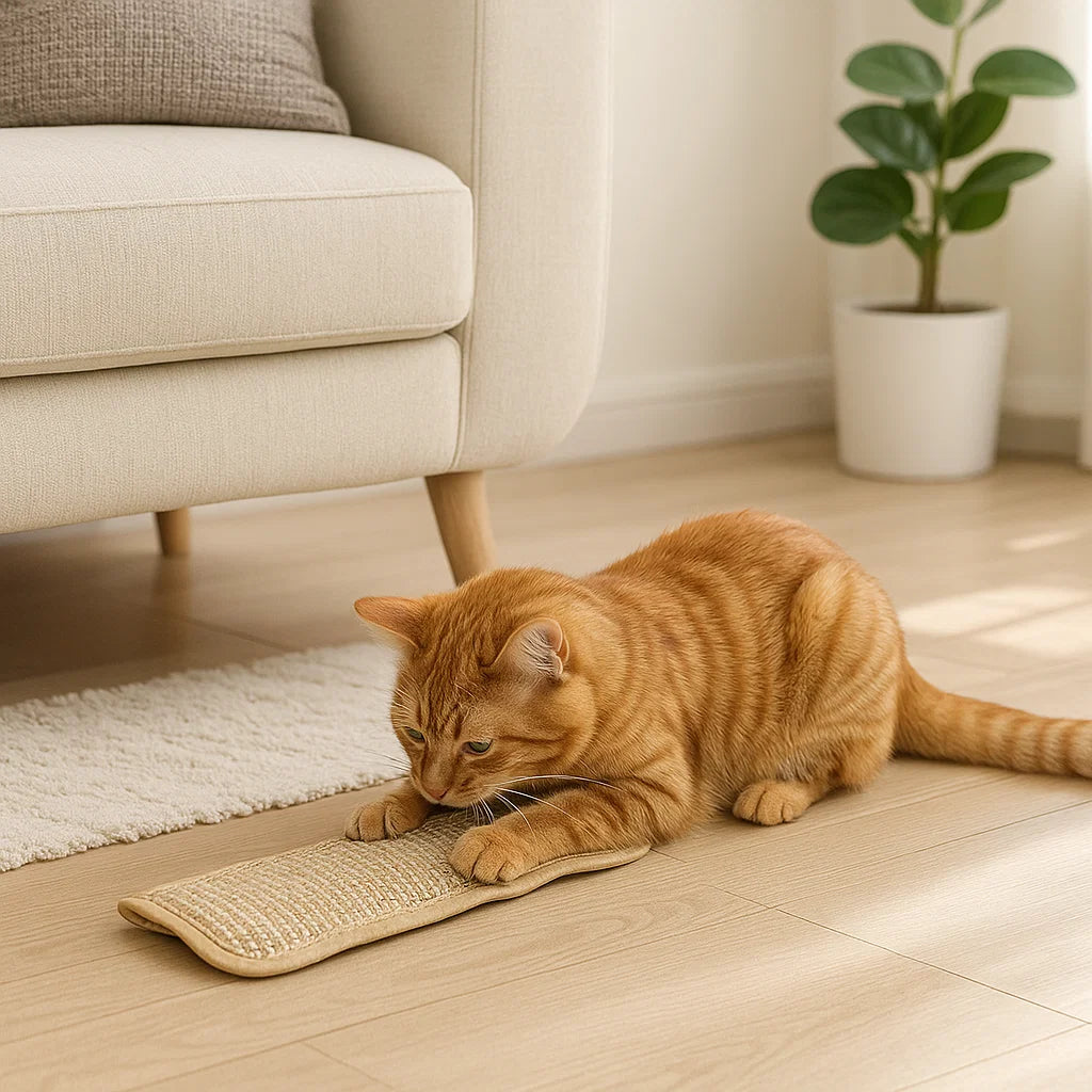 Naturalna podkładka do drapania i zabawy z kocimiętką z liny konopnej – do pielęgnacji pazurów i zębów