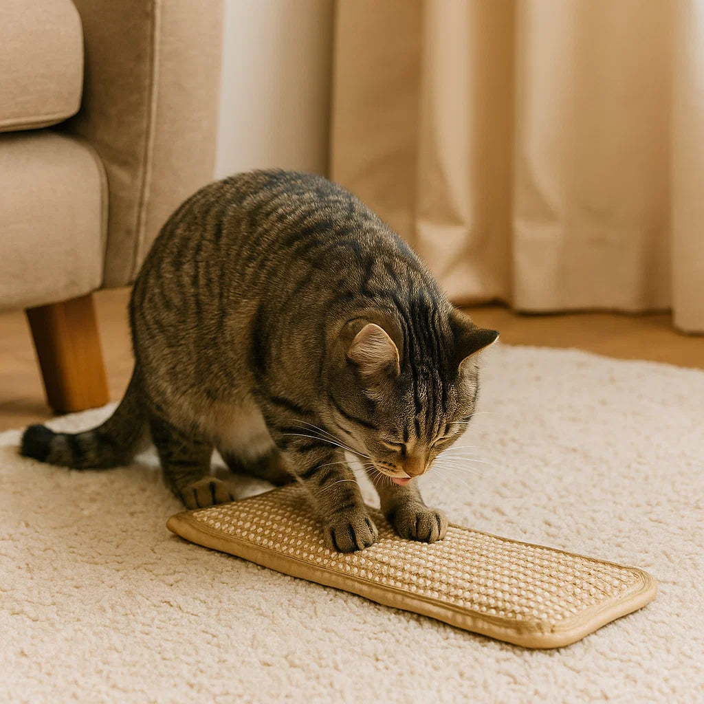 Naturalna podkładka do drapania i zabawy z kocimiętką z liny konopnej – do pielęgnacji pazurów i zębów