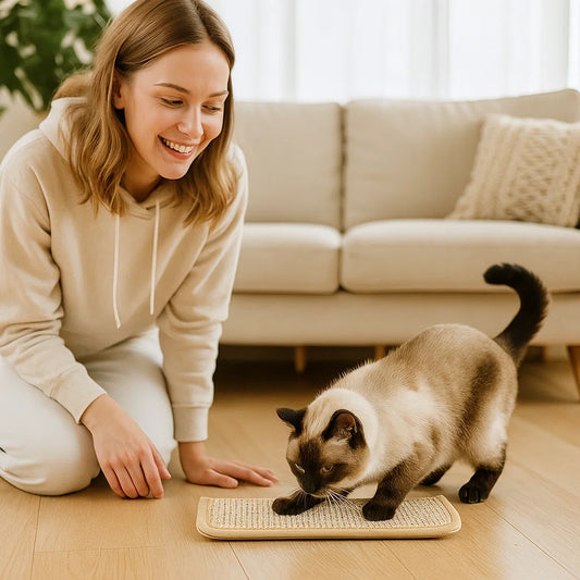 Naturalna podkładka do drapania i zabawy z kocimiętką z liny konopnej – do pielęgnacji pazurów i zębów