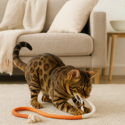 Naturalna lina do żucia dla kotów – wytrzymała, pielęgnująca zęby i redukująca stres