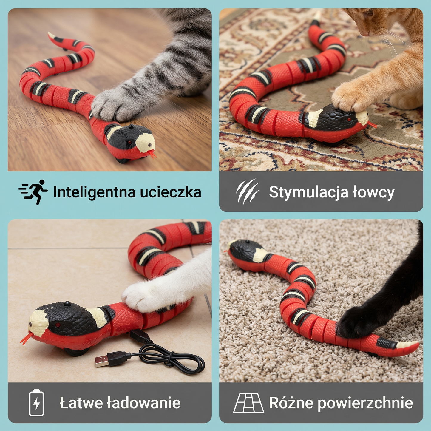 Snakey - Interaktywna zabawka dla kota
