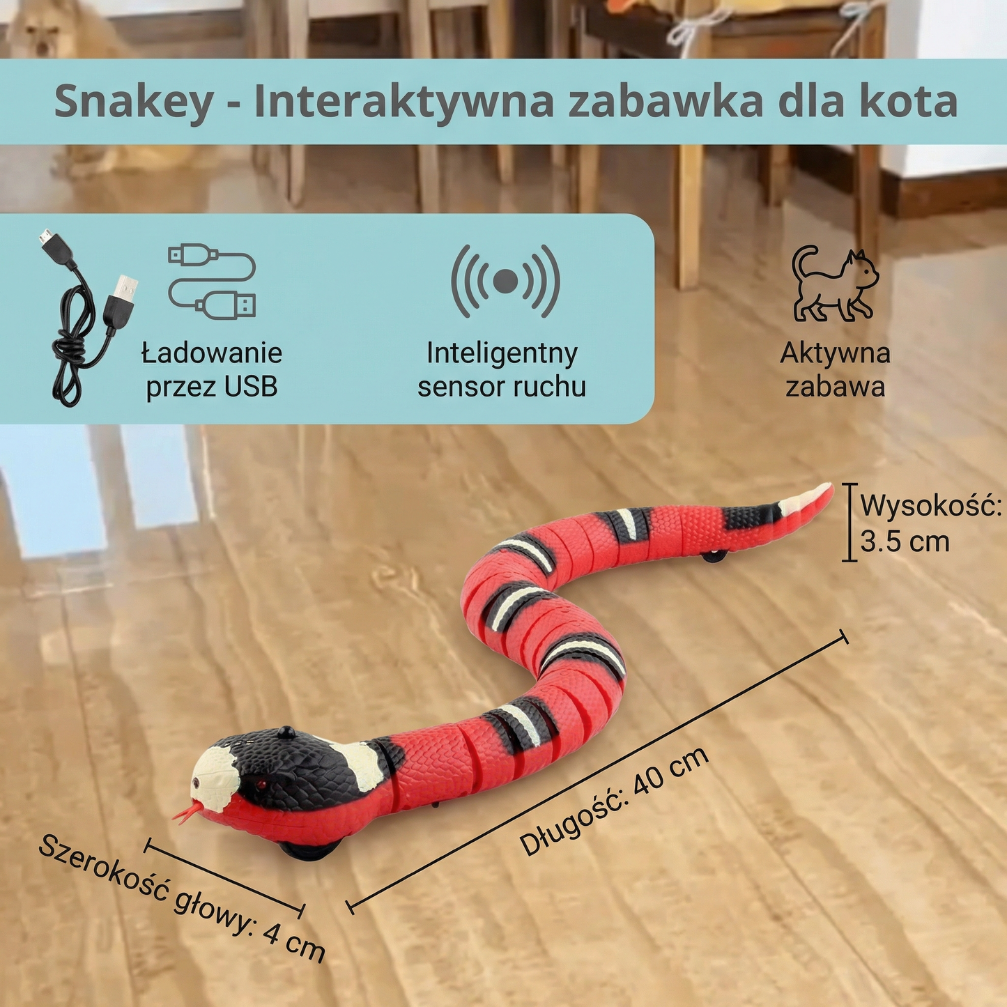 Snakey - Interaktywna zabawka dla kota