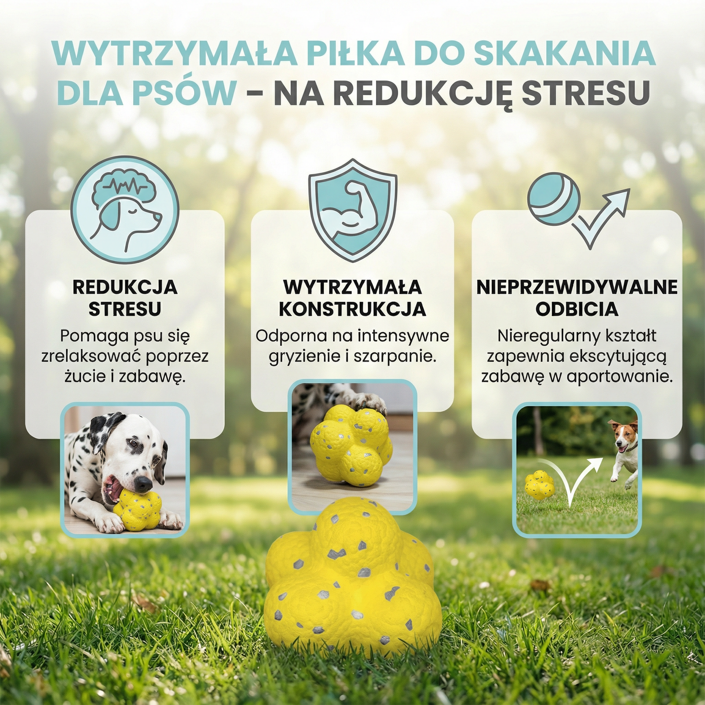 Wytrzymała piłka do skakania dla psów – na redukcję stresu