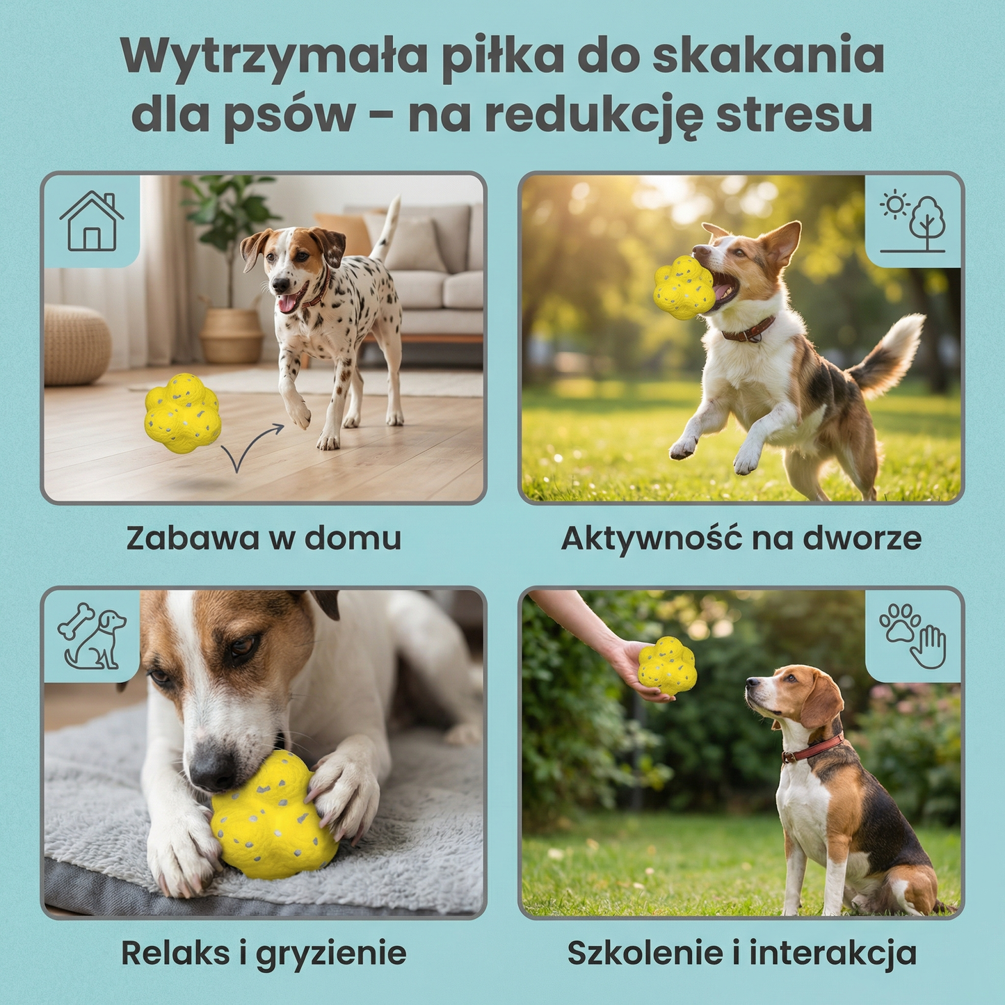 Wytrzymała piłka do skakania dla psów – na redukcję stresu