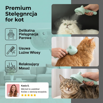 Premiumowa parowa szczotka dla kotów