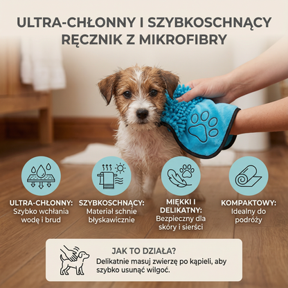 Ultra-chłonny i szybkoschnący ręcznik z mikrofibry dla zwierząt domowych
