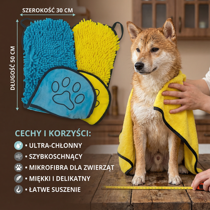 Ultra-chłonny i szybkoschnący ręcznik z mikrofibry dla zwierząt domowych