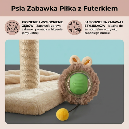 Psia Zabawka Piłka z Futerkiem ⎜ Gryzienie i Samodzielna Zabawa