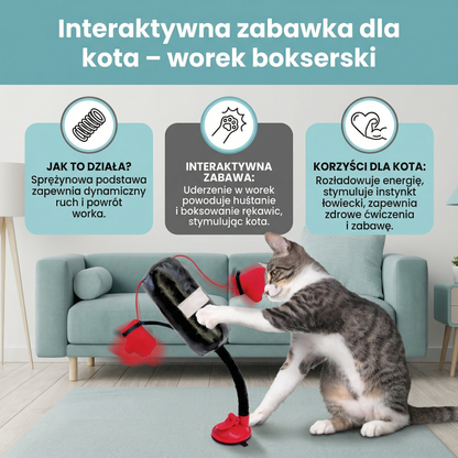 Interaktywna zabawka dla kota – worek bokserski