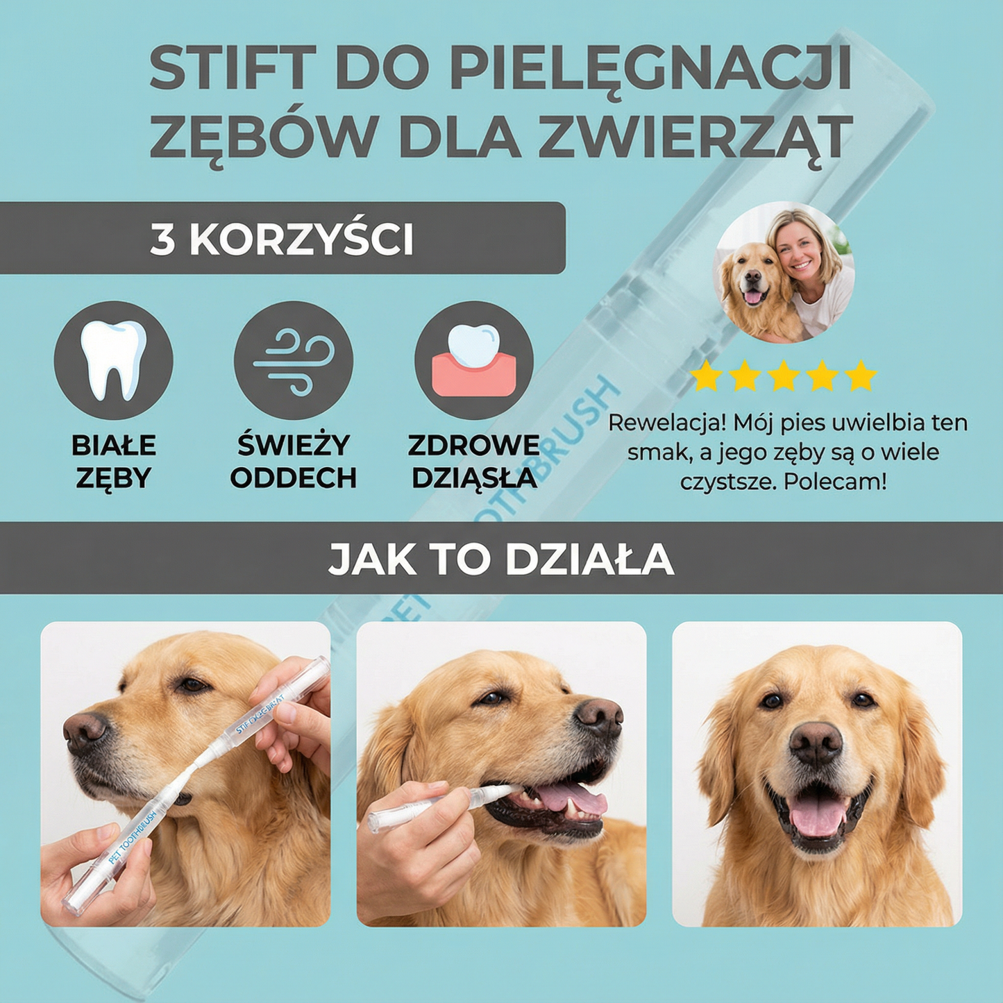Stift do pielęgnacji zębów dla zwierząt