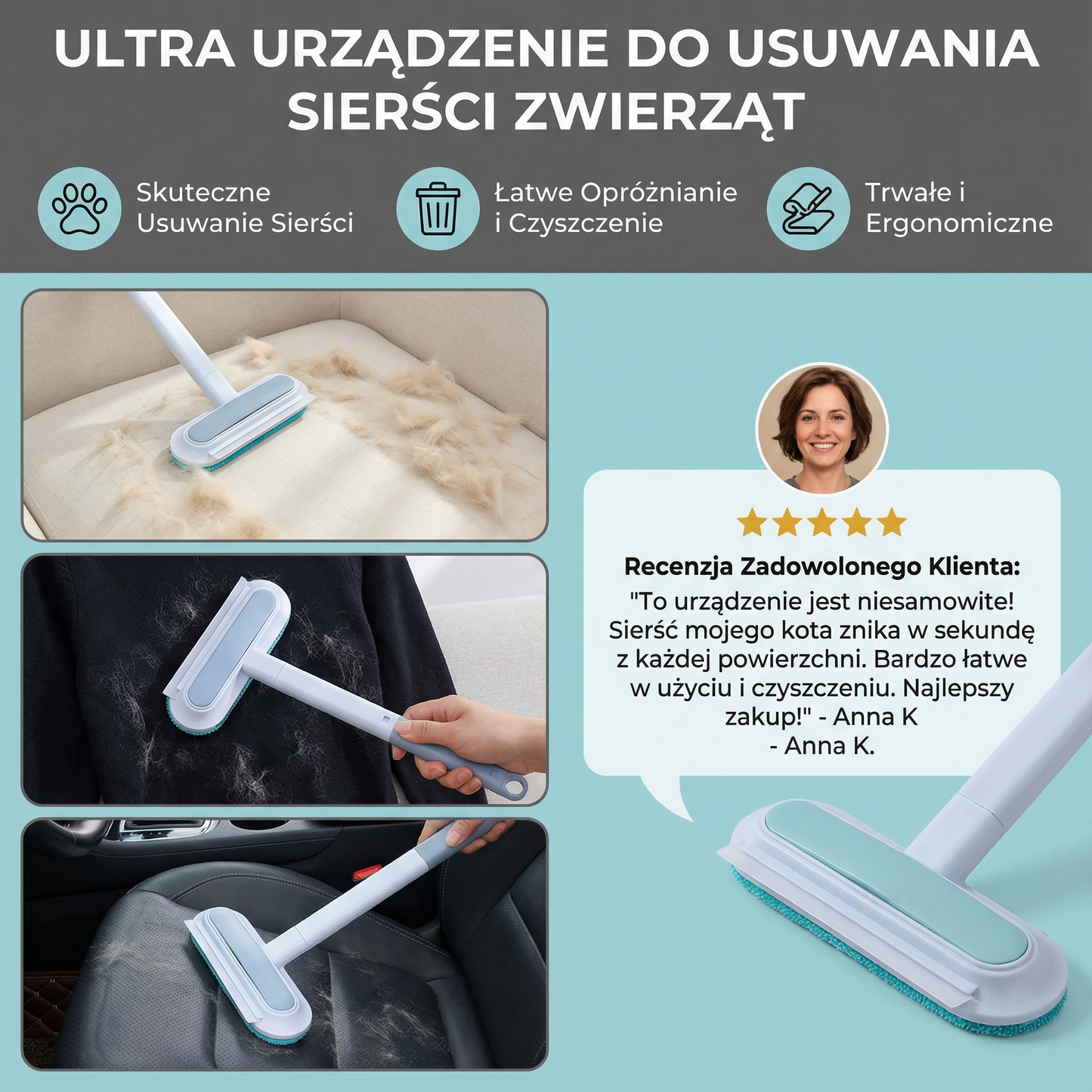 Ultra urządzenie do usuwania sierści zwierząt