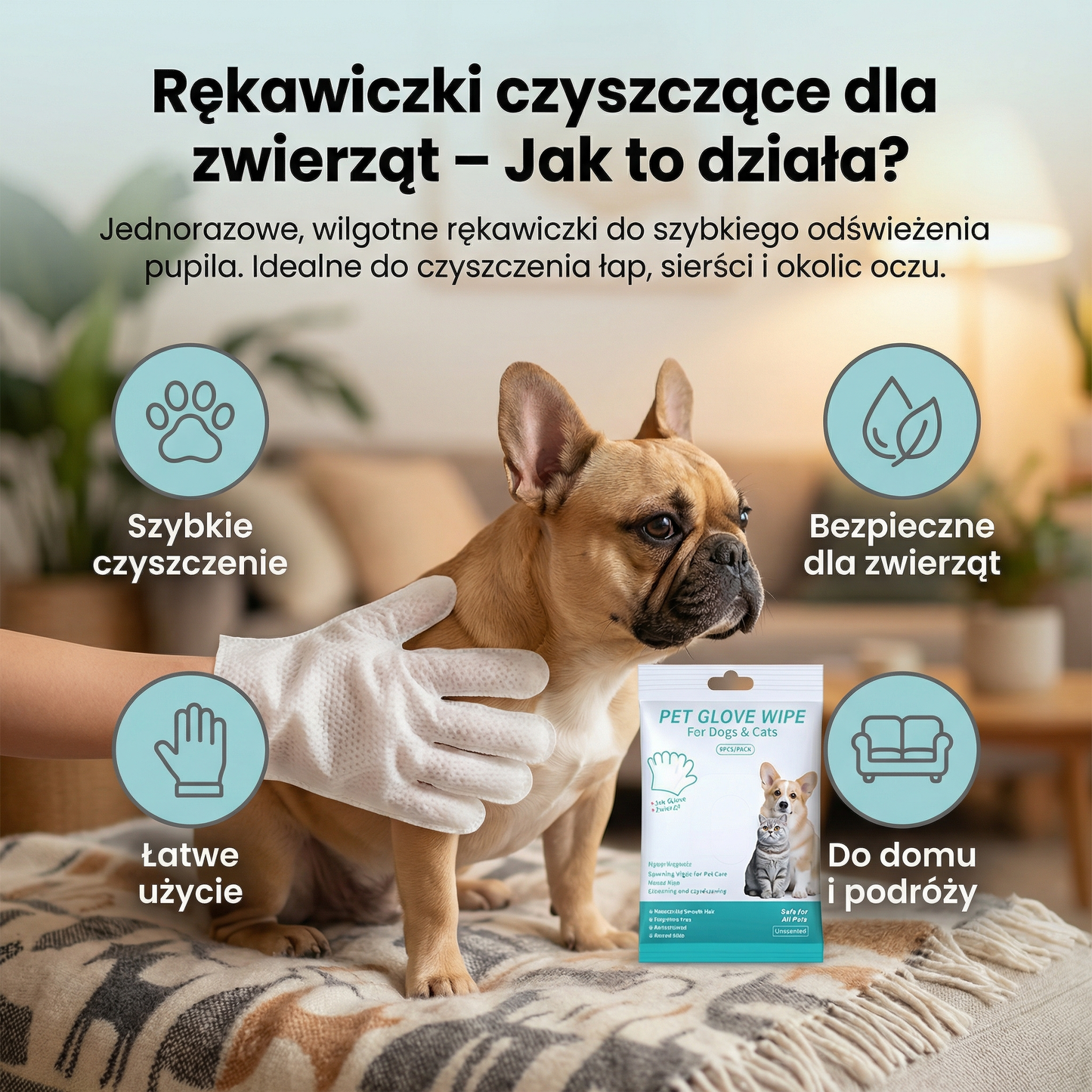 Rękawiczki czyszczące dla zwierząt