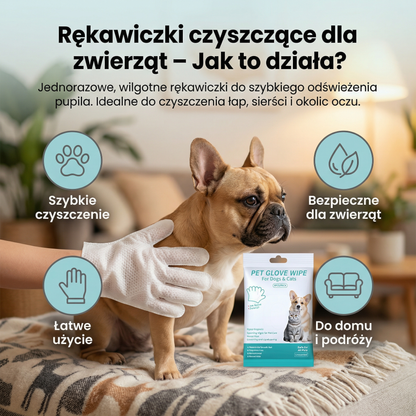 Rękawiczki czyszczące dla zwierząt
