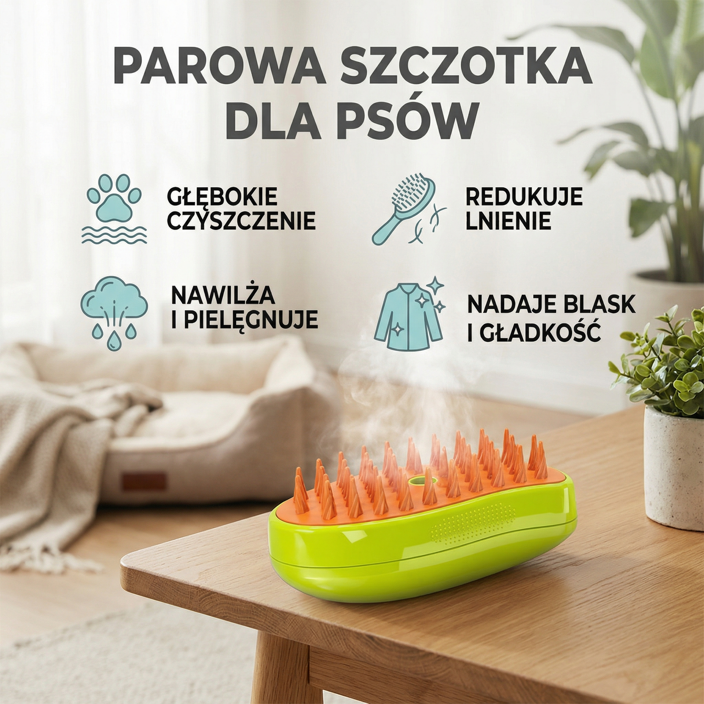 Parowa szczotka dla psów