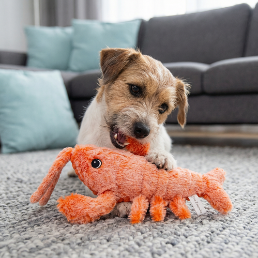 Psia Zabawka Pluszowa Krewetka ⎜ Gryzienie i Aktywna Zabawa
