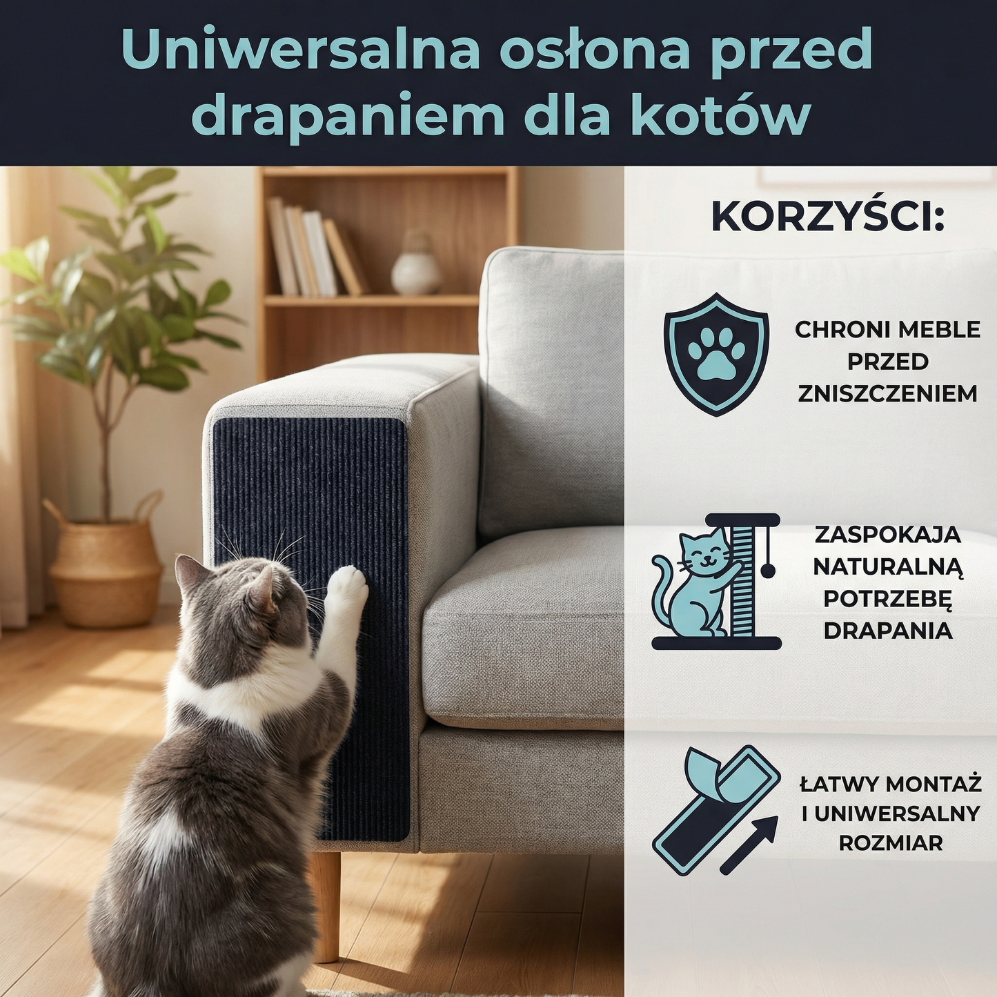 Uniwersalna osłona przed drapaniem dla kotów