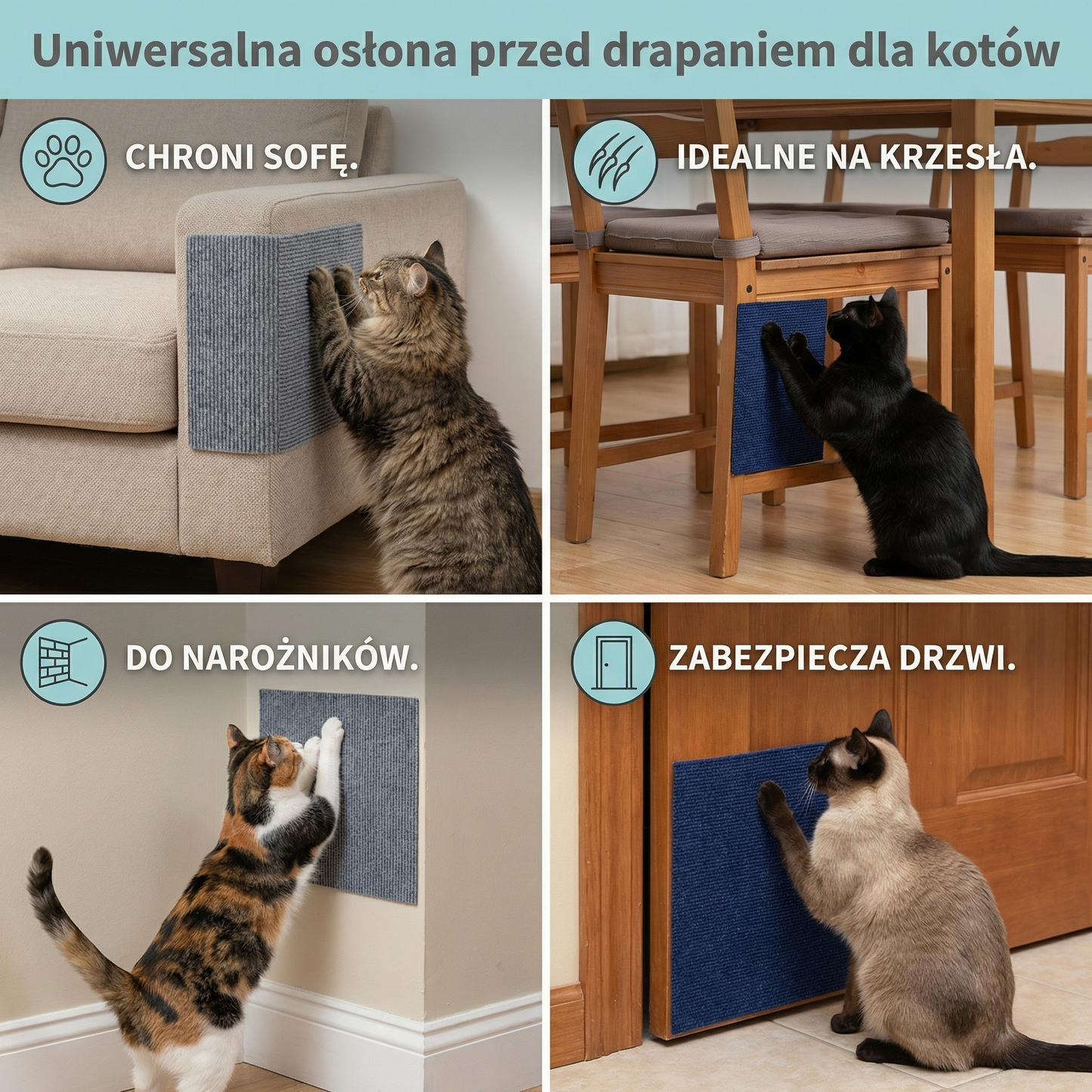 Uniwersalna osłona przed drapaniem dla kotów