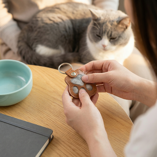 Skórzany brelok pamiątkowy do przechowywania sierści zwierząt