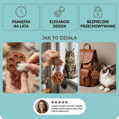 Skórzany brelok pamiątkowy do przechowywania sierści zwierząt
