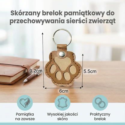 Skórzany brelok pamiątkowy do przechowywania sierści zwierząt