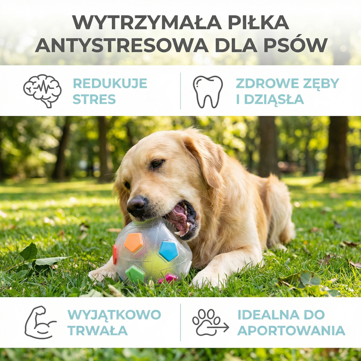 Wytrzymała piłka antystresowa dla psów
