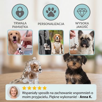 Brelok pamięciowy na sierść w kształcie psa