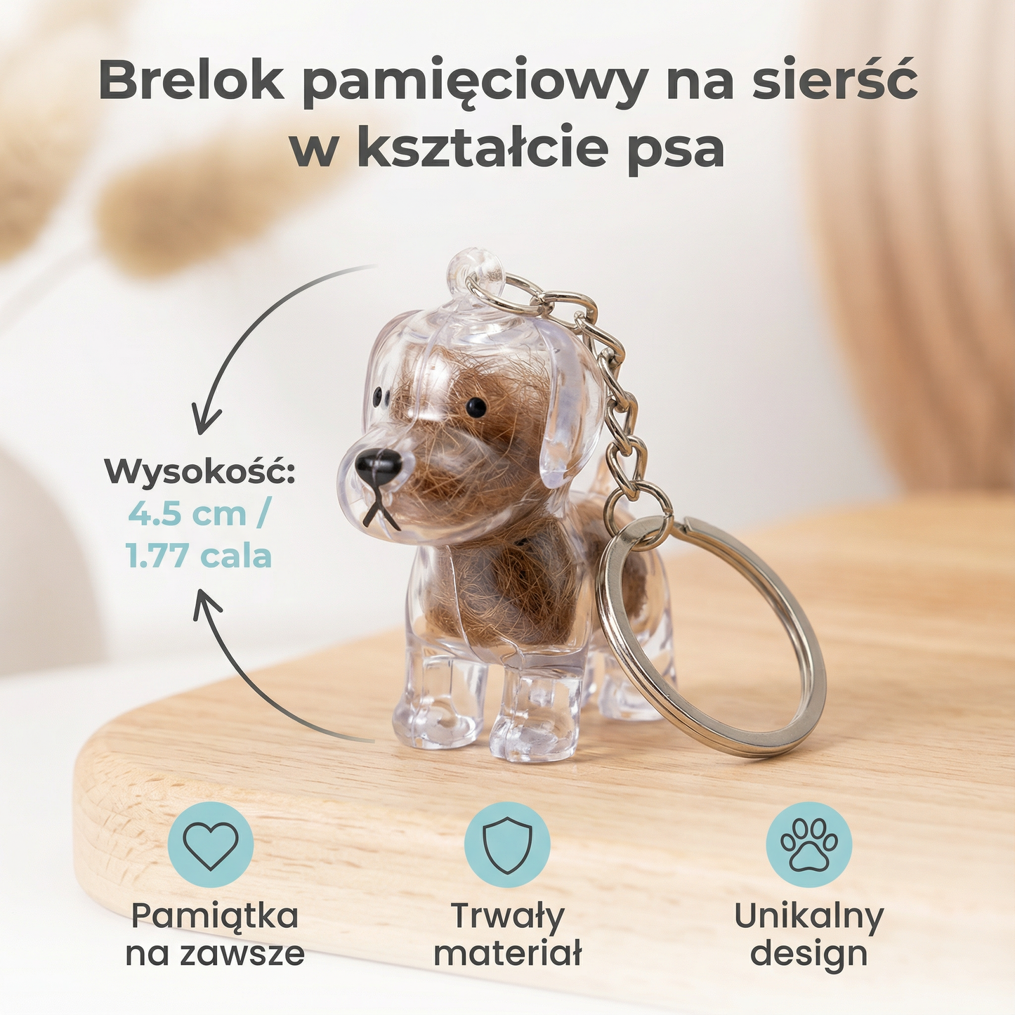 Brelok pamięciowy na sierść w kształcie psa