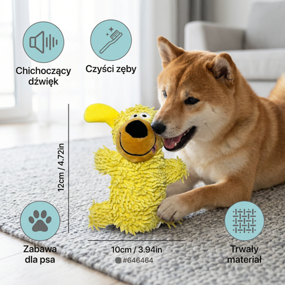 Chichocząca zabawka do czyszczenia zębów w psich kolorach